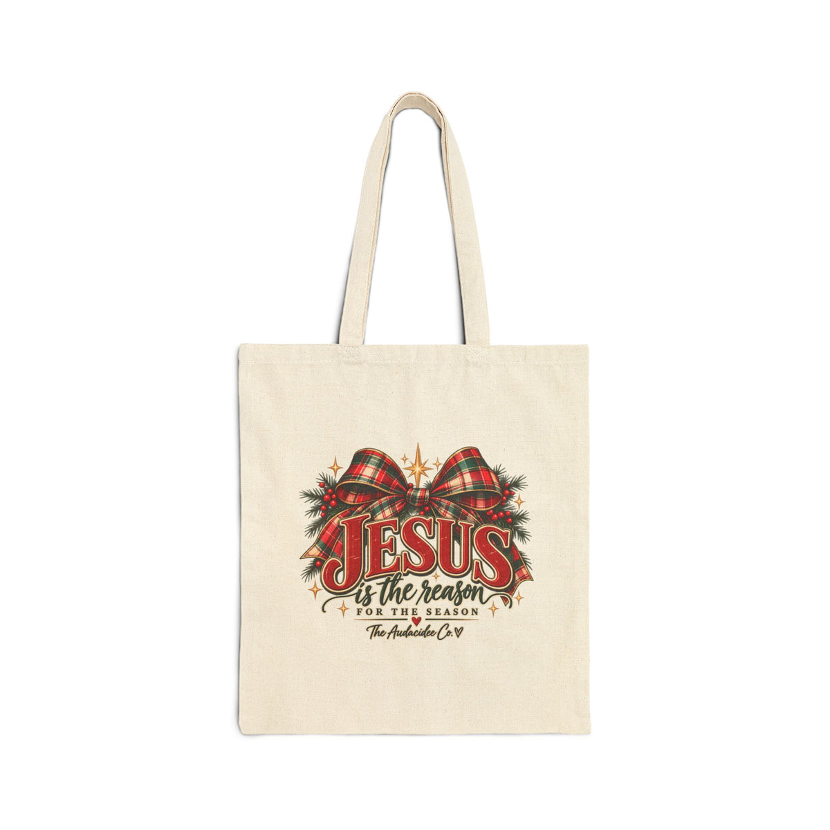 Jesus Is the Reason for the Season Christmas Canvas Tote Bag