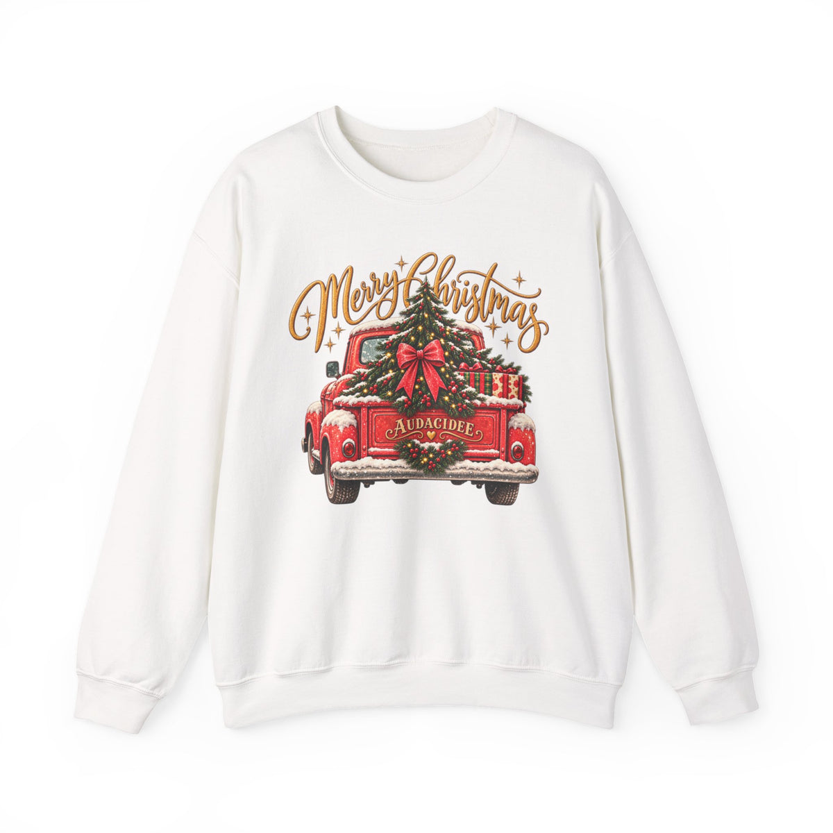 Merry Christmas Vintage Red Truck Crewneck Sweatshirt