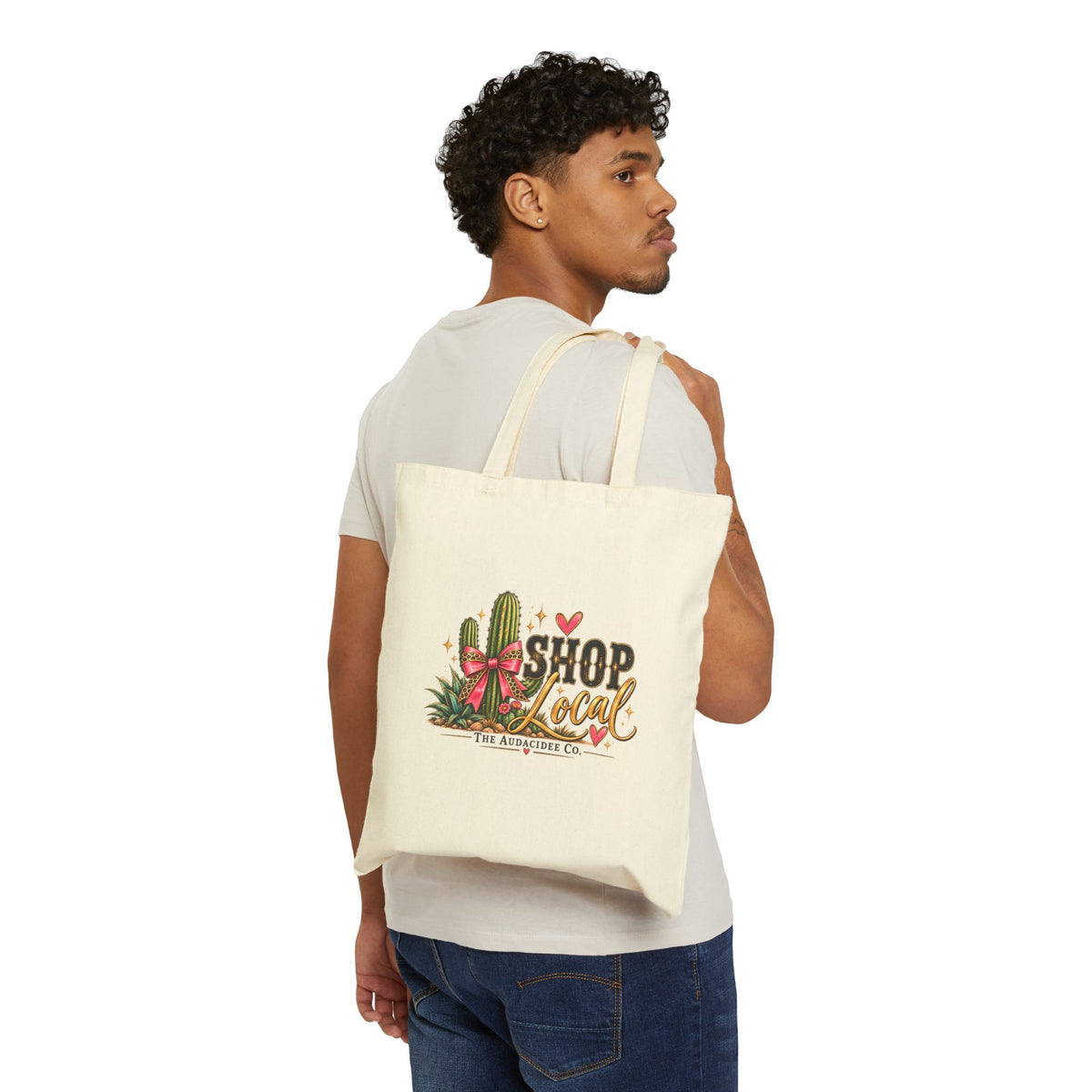 Shop Local Cactus Canvas Tote Bag