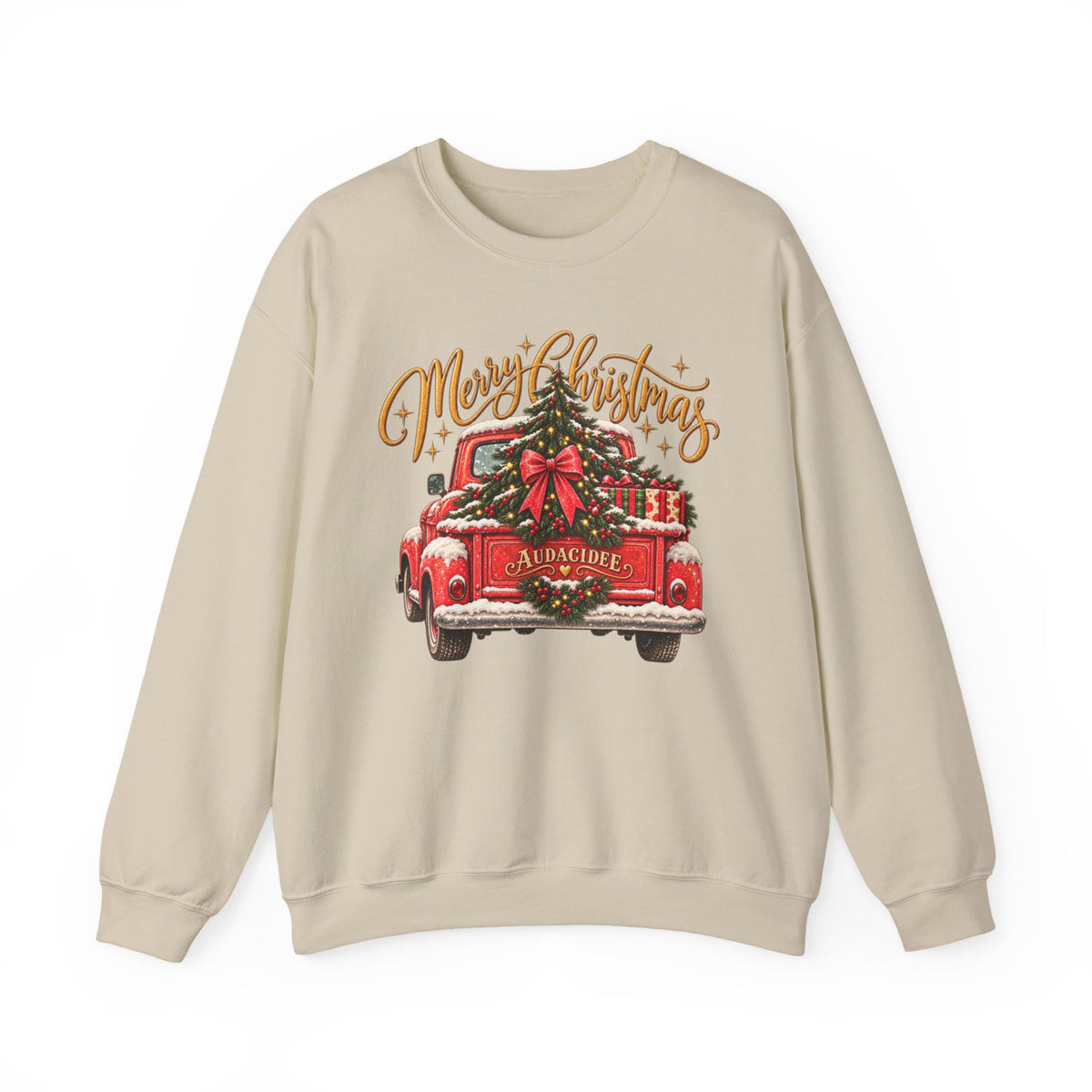 Merry Christmas Vintage Red Truck Crewneck Sweatshirt